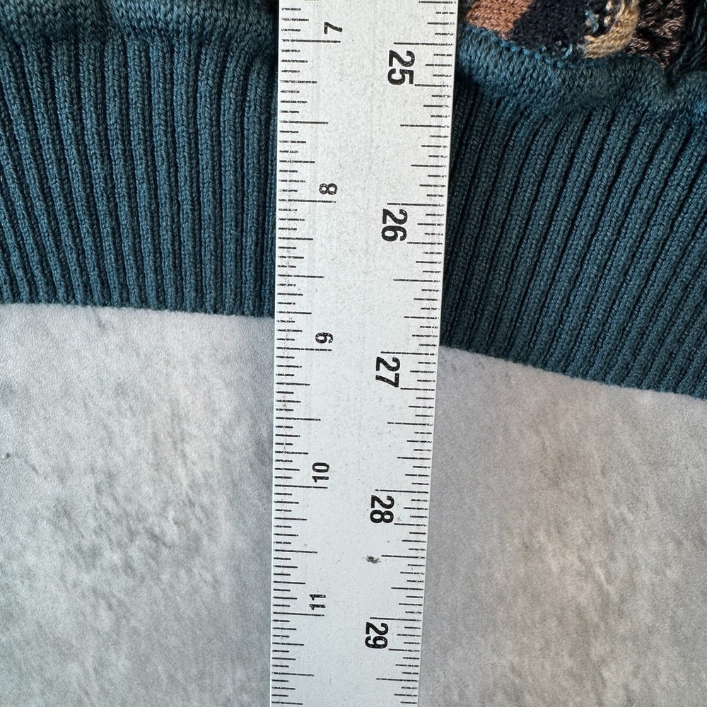 Vintage St Croix Sweater Mens XL Multicolor 3D Textured Knit Cotton Roll Neck - Picture 6 of 7